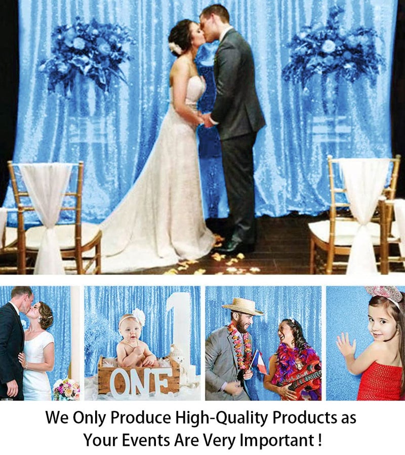 ShiDianYi 4FTX6FT-Baby Blue-Sequin Photo Backdrop,Party/Prom Photography Background,Wedding Photo Booth, Glitter Backdrop for Birthday Party Baby Shower - Image 2